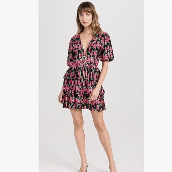 WAYF Tie Front Mini Dress - Picture 1 of 3